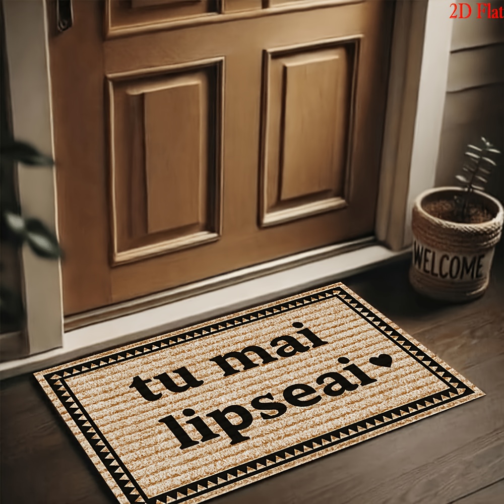 TEMU [+ 850g/m² Velvet + 2d Flat + 0.7cm Thickness] 1pc Fun Welcome Doormat, Vintage Welcome Mat, Machine Washable, Suitable For Entryway, Kitchen,