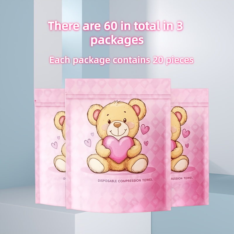 TEMU 3 Packs Of 60 Disposable Face Towels, Enlarged And Thickened Convenient Compressed Towel Travel Pack, Very Suitable For -absorbing And Convenient Face Towels When Going Out, Traveling And Trips