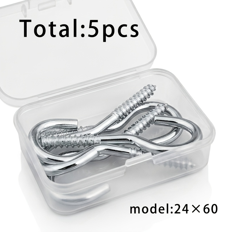 TEMU Set da 40/30/25/10/5 pz di occhielli argentati con foro 11x22/14x32/15x40/18x50/24x60, viti a , ganci a in ferro per da parete, luci ad anello,