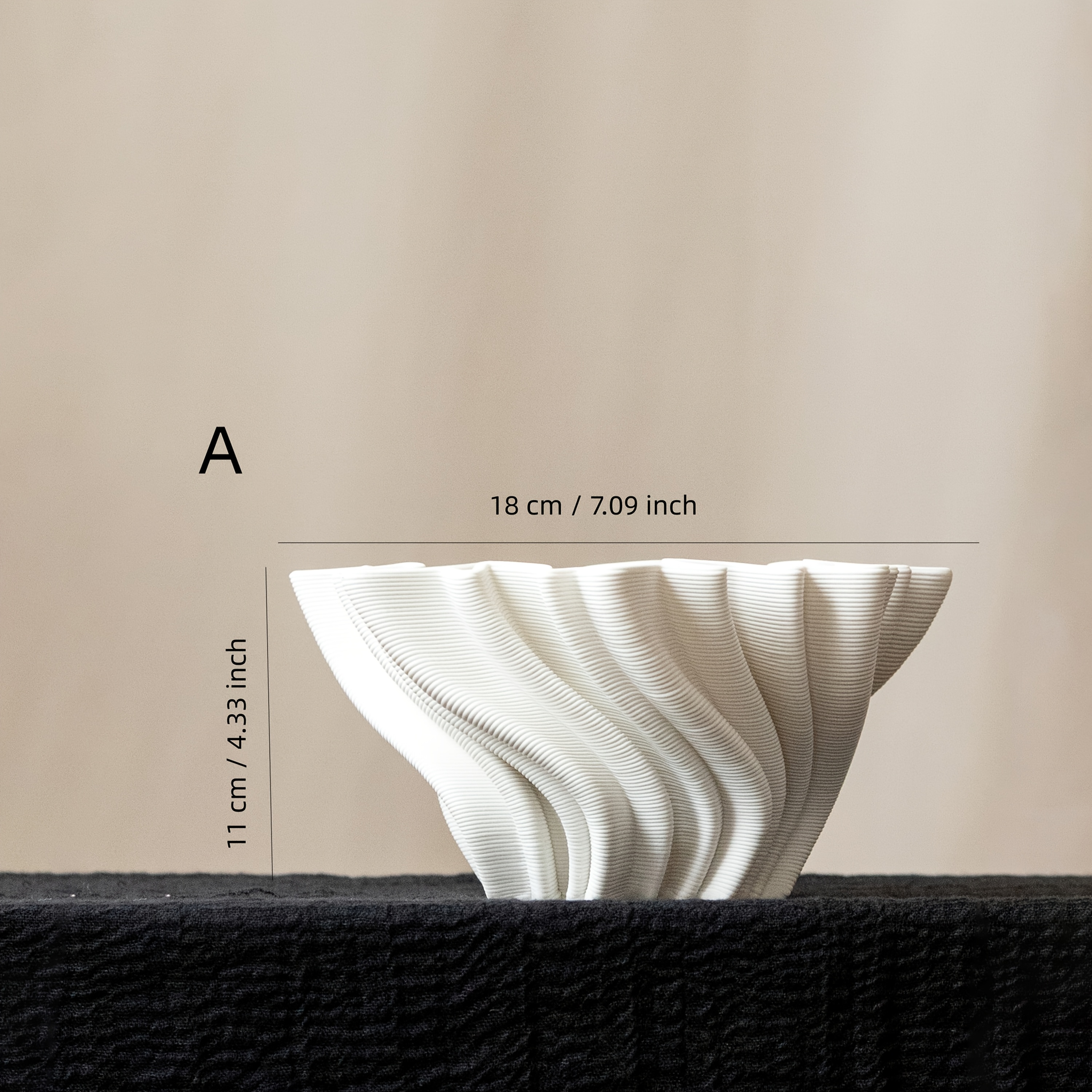 Artistic Pleated Design Home Decor - Designer/Home Enthusiast Decorative Vase, INS Style, Perfect for Birthdays/Housewarming, Living Room Entryway Tabletop Display