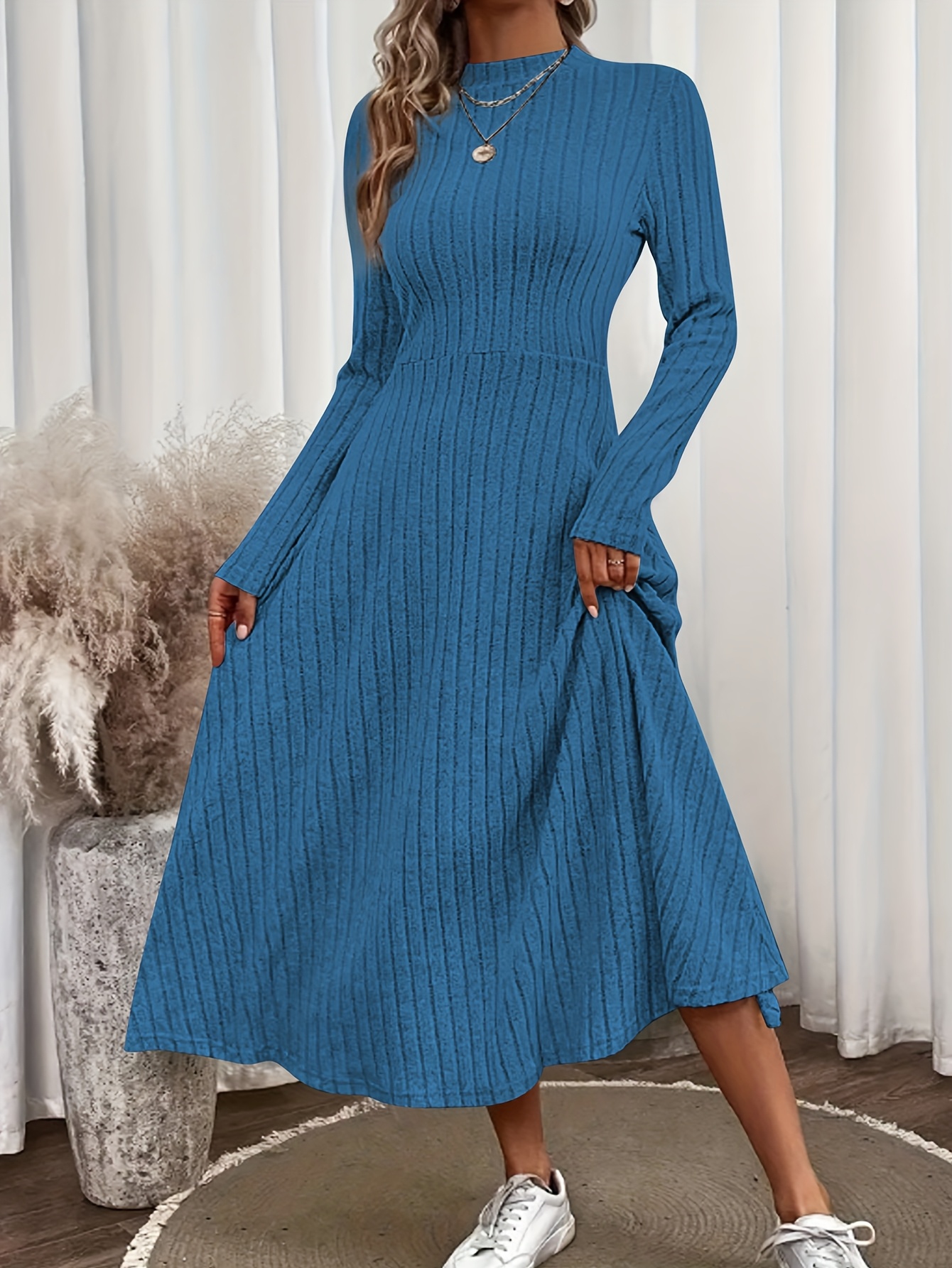 plus size womens elegant winter long sleeve a line maxi - Temu Oman