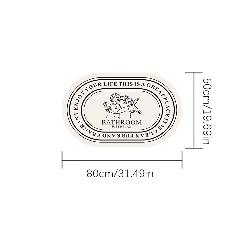 Image of 1000g/㎡ Polyester Bath Mat | Oval Thick 10mm Non-slip Door Mat For Bathroom And Living Room, Machine Washable