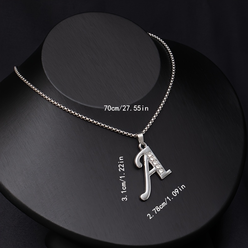 Simple Stylish Women's 26 English Letters Titanium Steel Necklace