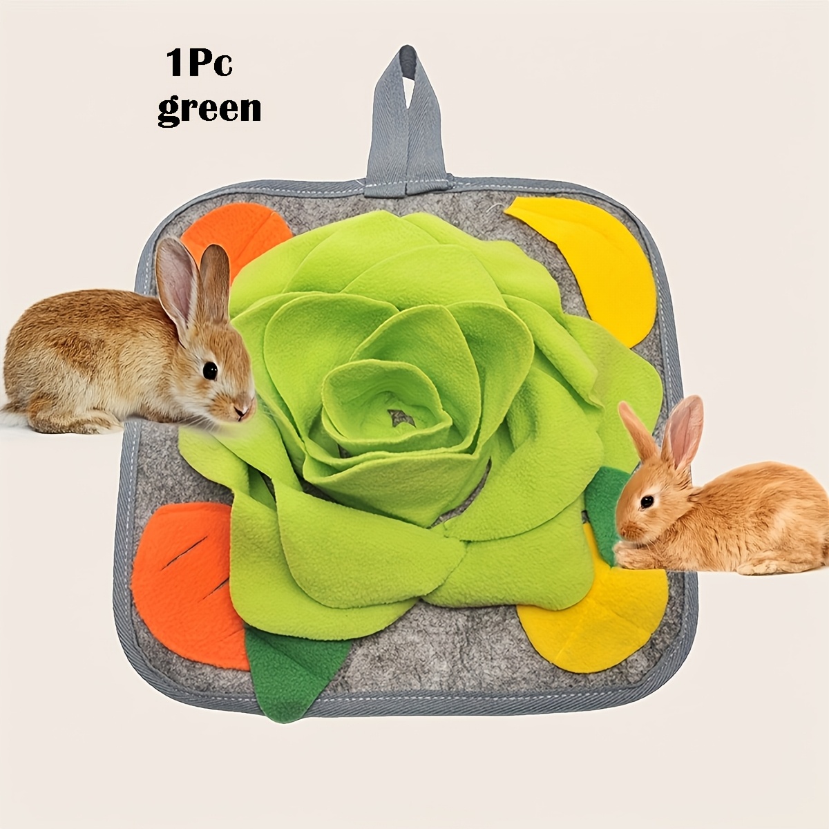 E-shop 1/2 Kaninchen Schnüffelmatte, Langsamfutter-Trainingsmatte für Kleintiere, Interaktive Futtermatte, Zufällige Farbe
