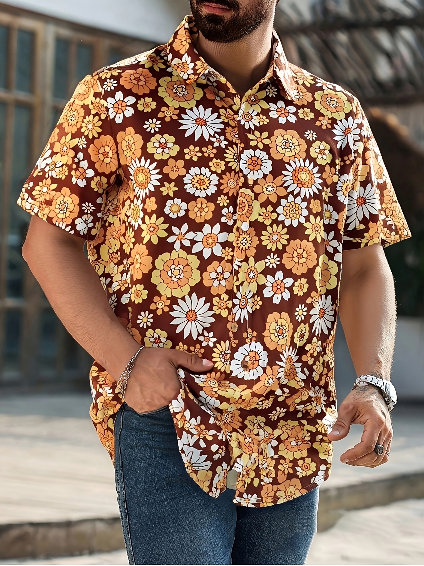 camicia discoteca vintage anni 70 camicia spiaggia bottoni Temu