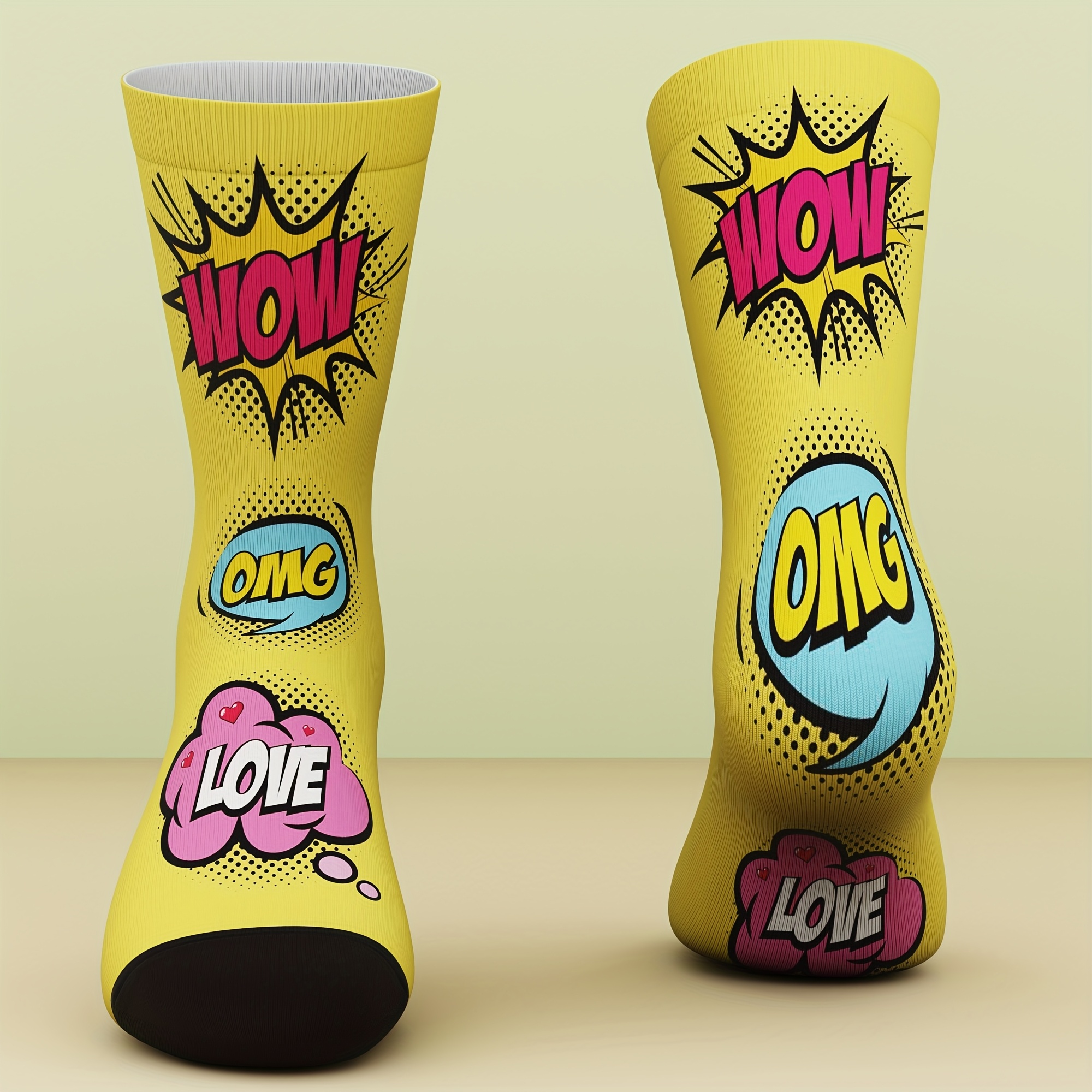 TEMU 1 Pair Of Unisex Socks, Novelty Gift, Comfortable And Stylish, Outdoor Sports, Suitable For , 3d Digital Printing Technology, Machine Washable