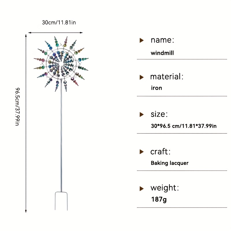 colored stainless steel outdoor decorative metal windmill courtyard   decoration wind turbine rotator no windmill no electricity Product details 6