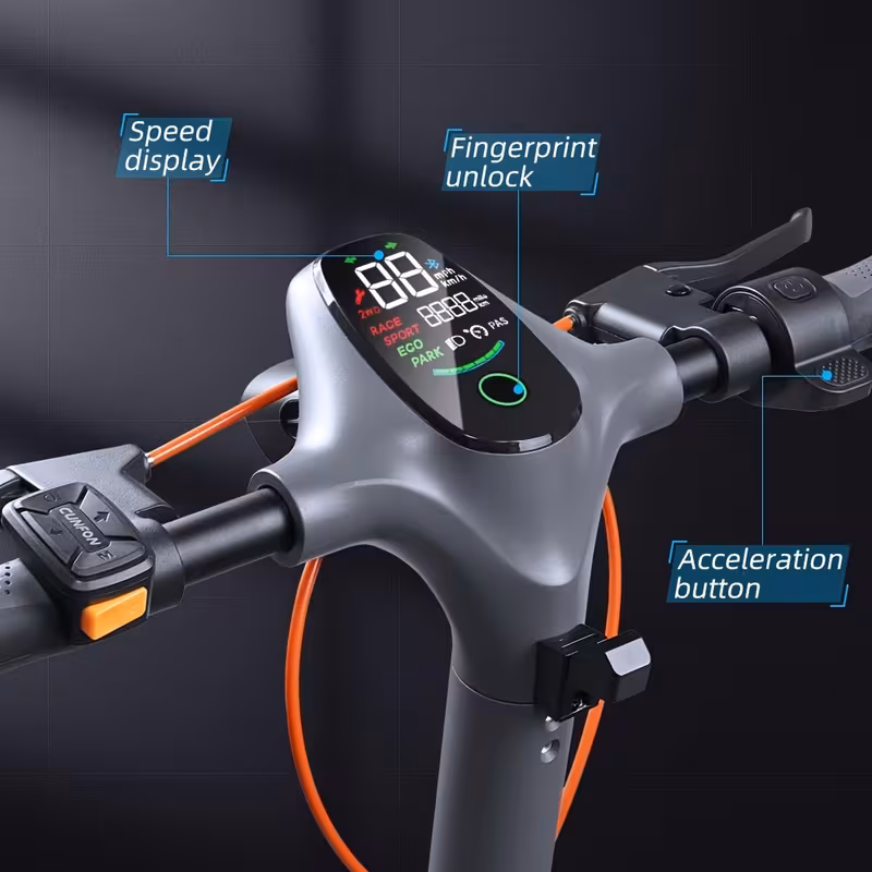 rz800 electric scooter for adults 20 mph 750w to 40 miles long range with off road tires dual brake dual suspension foldable commuting e scooter Product details 3