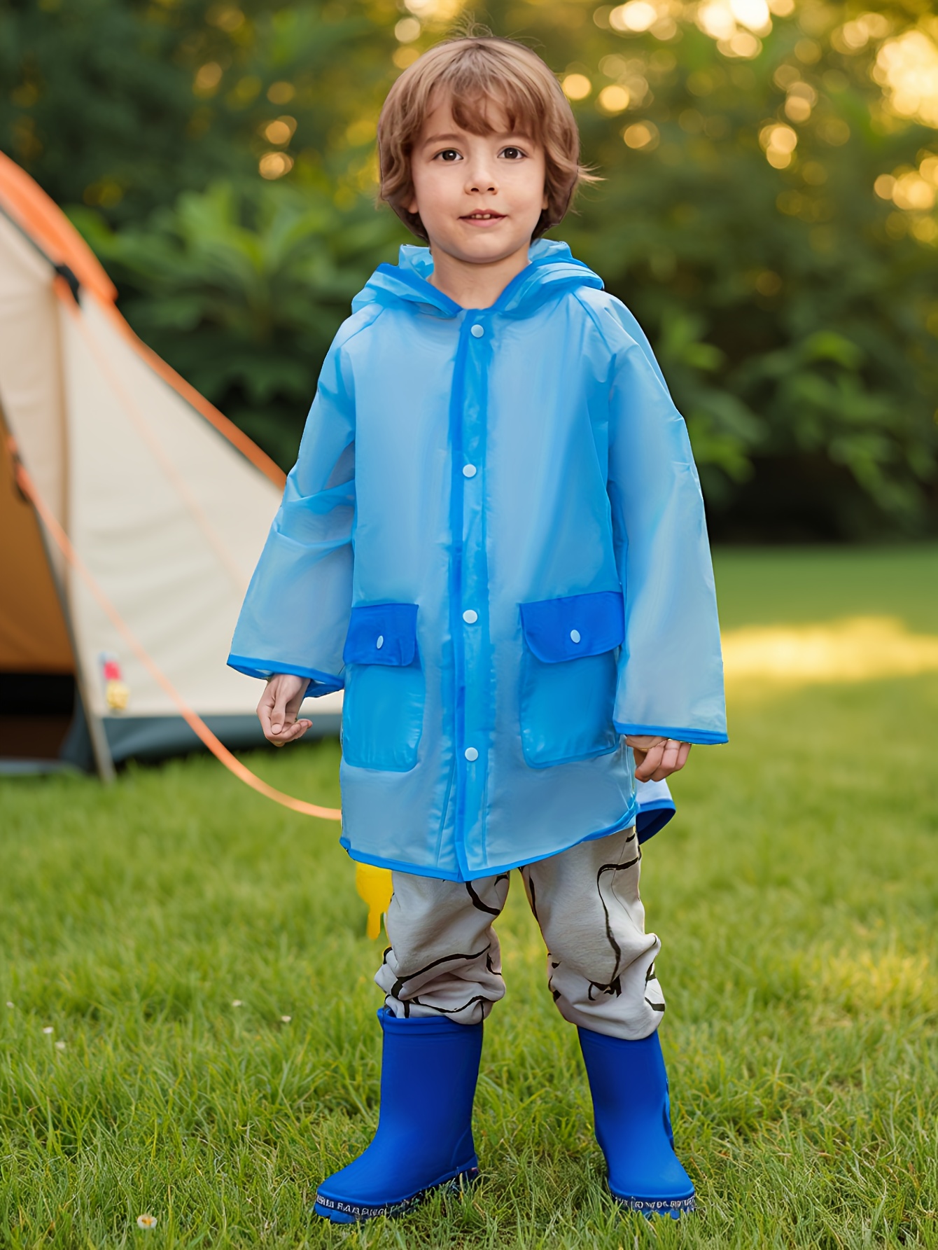 Kids Raincoat Lightweight High Quality Hooded Jacket, Easy for Boys  Girls, Outdoor Activities, Hiking, Beach, Cycling Childr