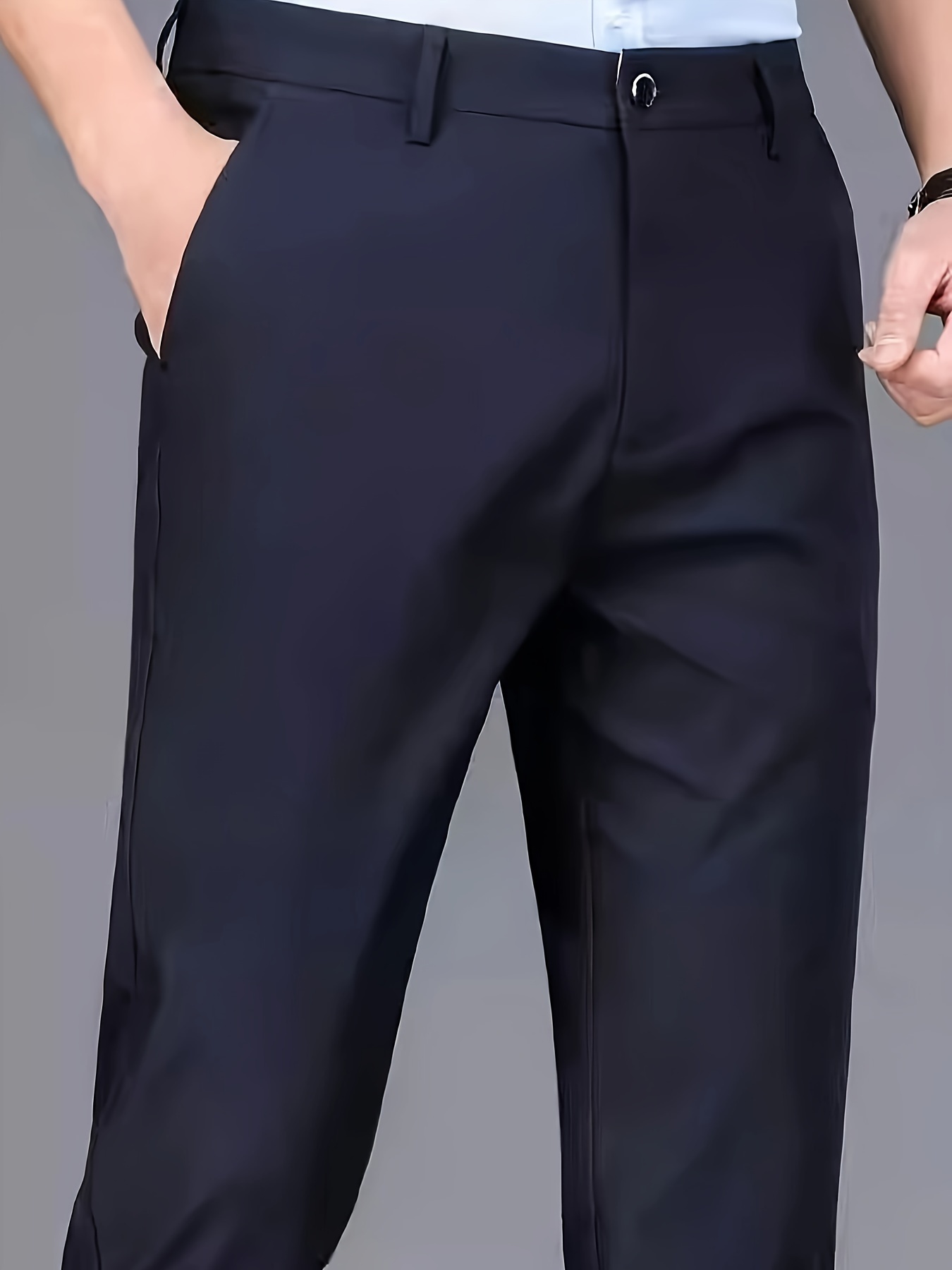 mens professional business trousers stretch wrinkle resistant and iron free formal casual loose straight leg suit pants versatile for office workers ideal gift for work wear Product details 38