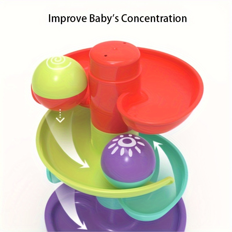 Kleurrijke spiraalvormige rollende ballentoren