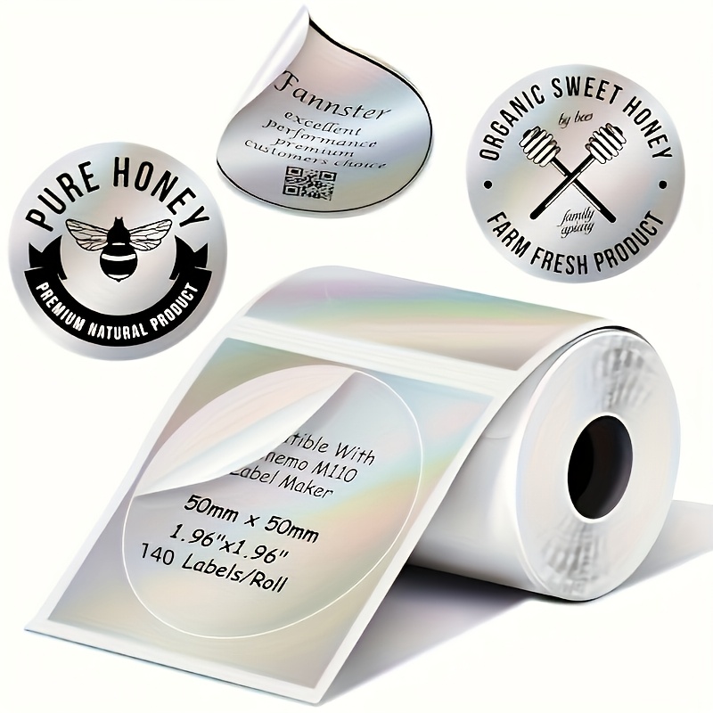 TEMU Étiquettes thermiques rondes compatibles avec les imprimantes d'étiquettes /M110/M221/M220/M120/, 1.96" X 1.96", 50 X 50 mm, 180
