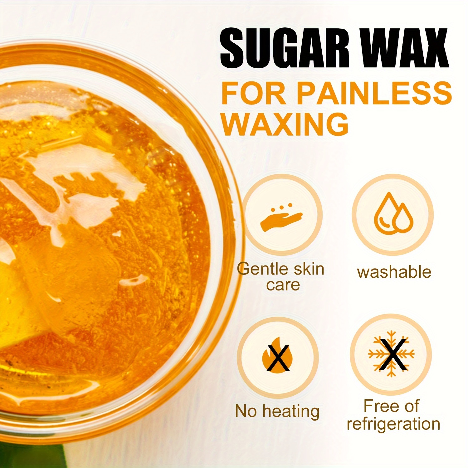 5.29oz Honey Lemon Wax Natural Ingredients Efficient Hair Removal Effect Mild Skincare Formula Sugar Wax For Painless Waxing