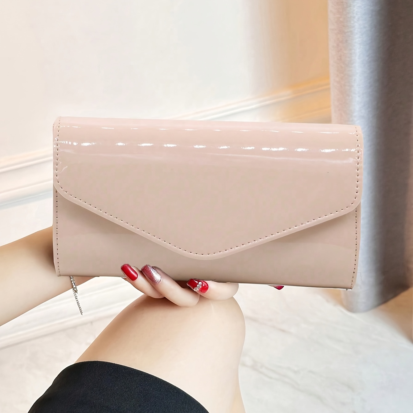 Pochette Da Sera Donna Con Paillettes Lucide - Elegante Borsa A Busta Con Catena, Per Matrimoni E Feste
