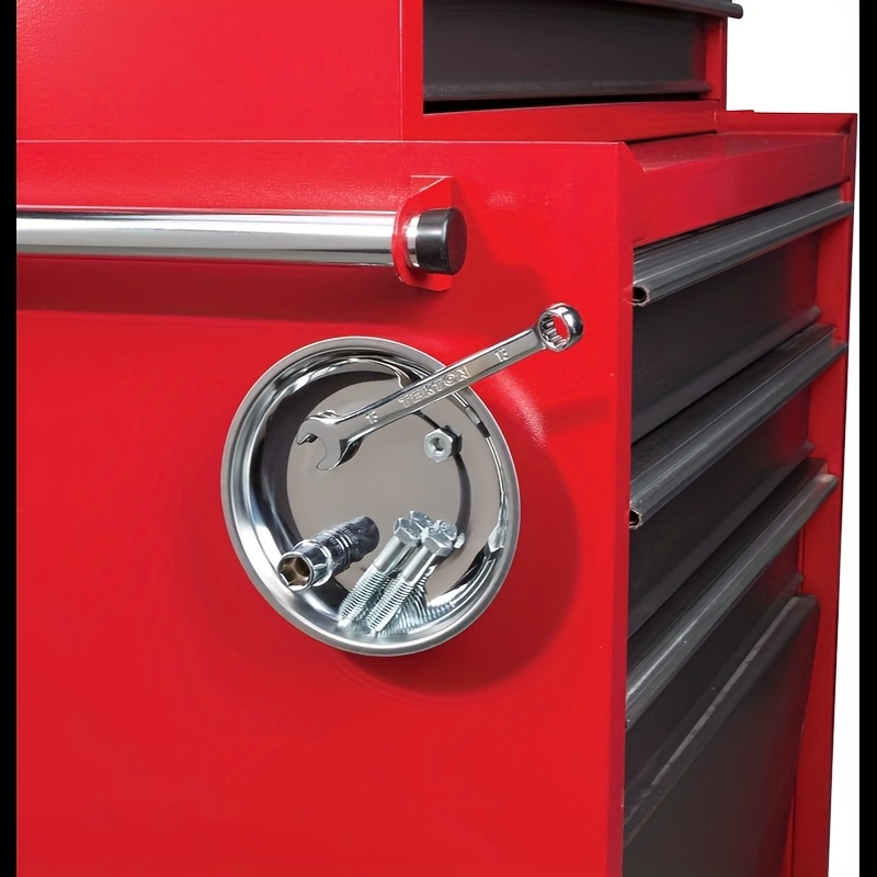 Magnetic Parts Tray, Stainless Steel Magnetic Tool Tray, Round Magnetic Tray, Suitable for Fixing Nuts, Screws, Metal Parts