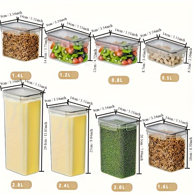 15pcs Sealed Food Storage Containers - Bpa-free Kitchen Storage ...