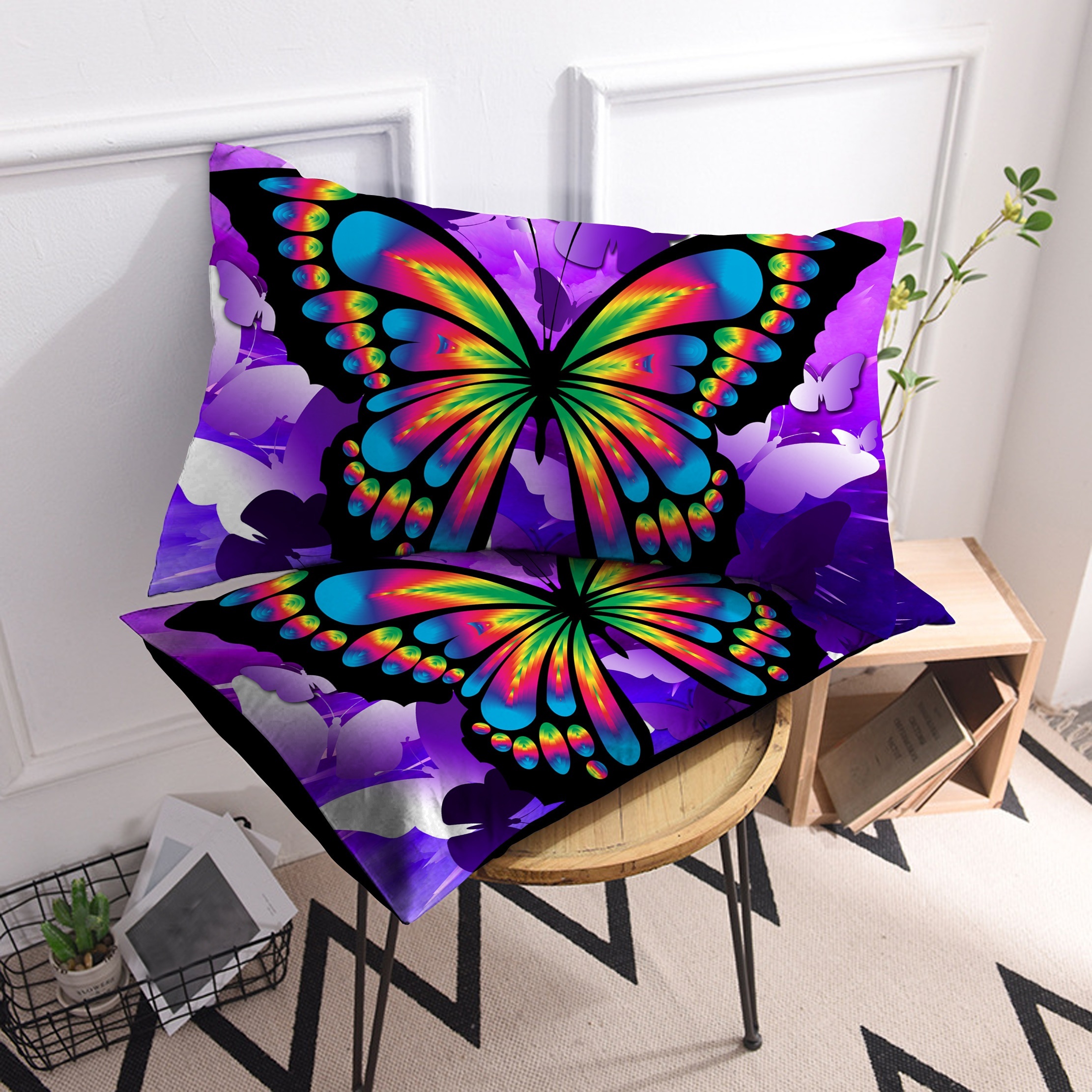 2  in the dark butterfly pillowcases soft breathable decorative envelope covers for bedroom and sofa decor machine washable details 7