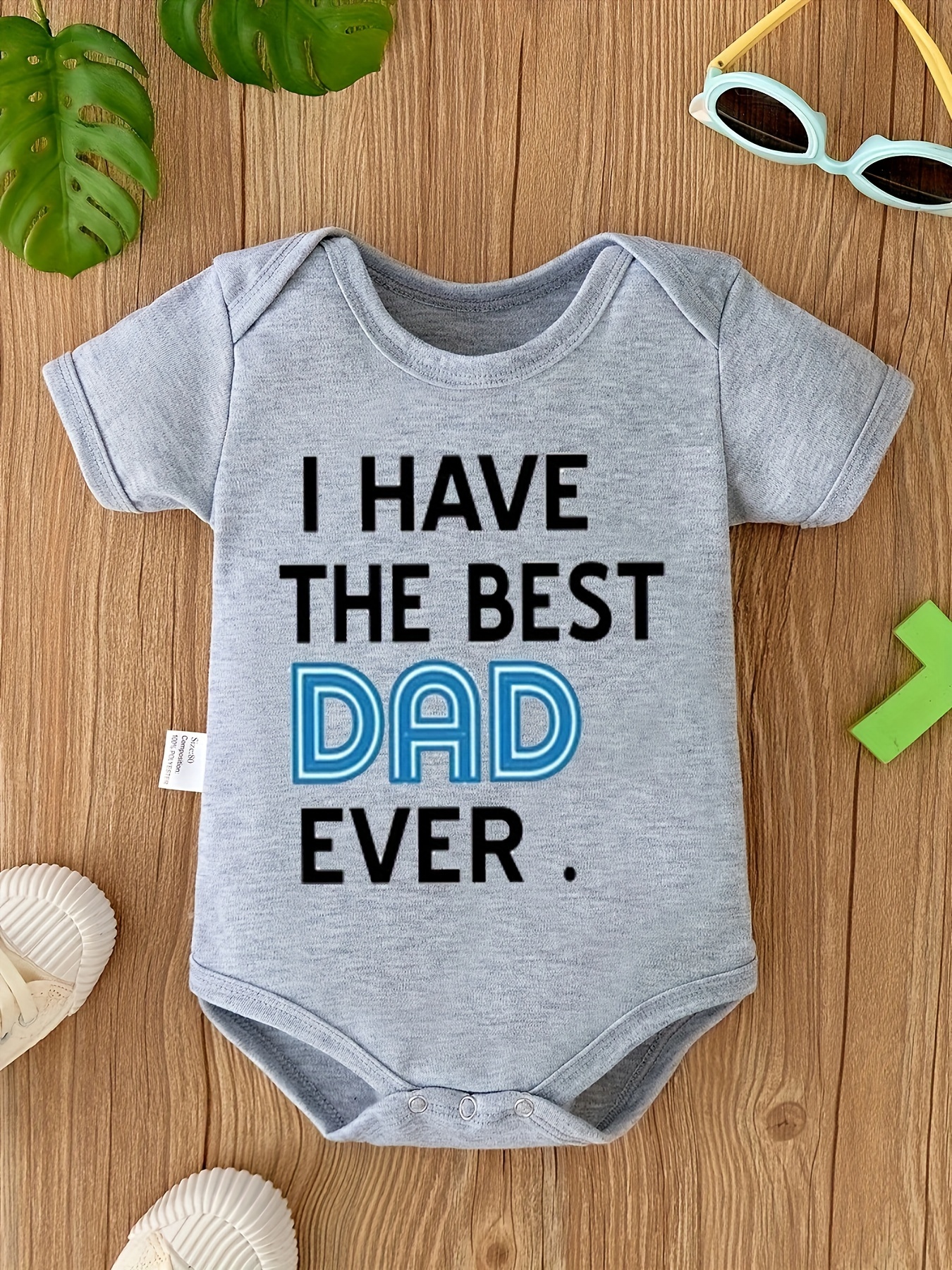 romper met print 'ik heb de beste papa casual korte Temu Belgium