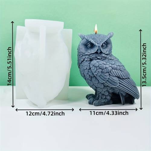3d owl silicone mold for aromatherapy candles handcrafted gypsum wax crafting tool unique irregular shape home decor