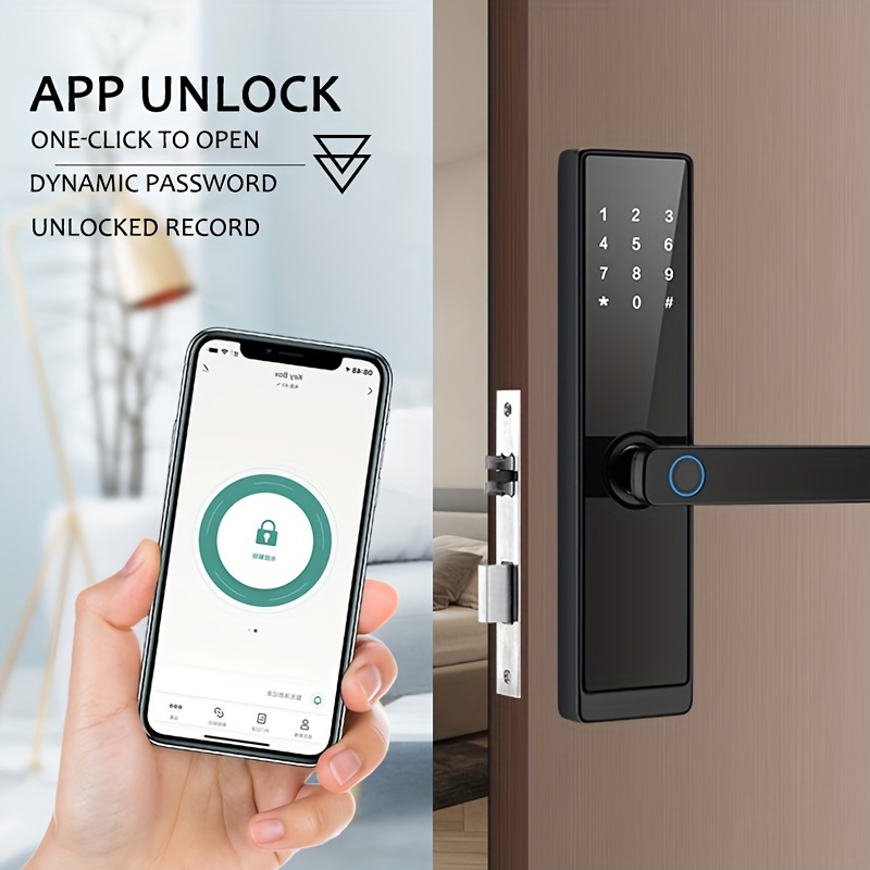 Smart Fingerprint Door Lock Keyless Entry Door Lock For Home Hotel Office  Airbnb Wireless Digital Electric Door Lock