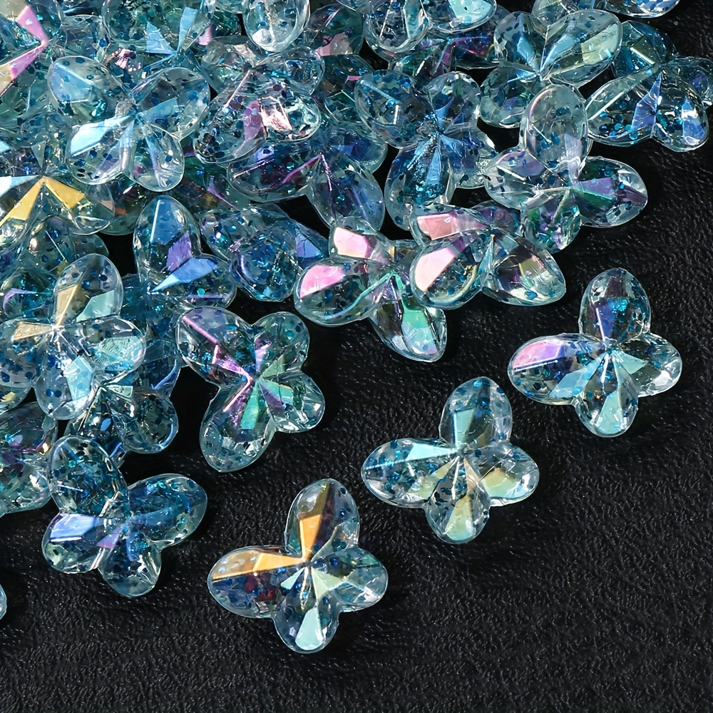 30pcs Clear Butterfly Beads for Jewelry Making & Crafts