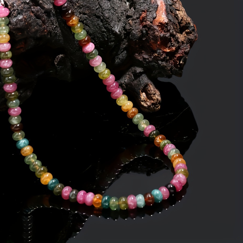 

Collier de Perles Multicolores Vibrantes en Quartz & Turquoise - Pièce de -Chic Éblouissante avec Naturelles, pour Rehausser un Tenue Décontractée ou une d' Spéciales