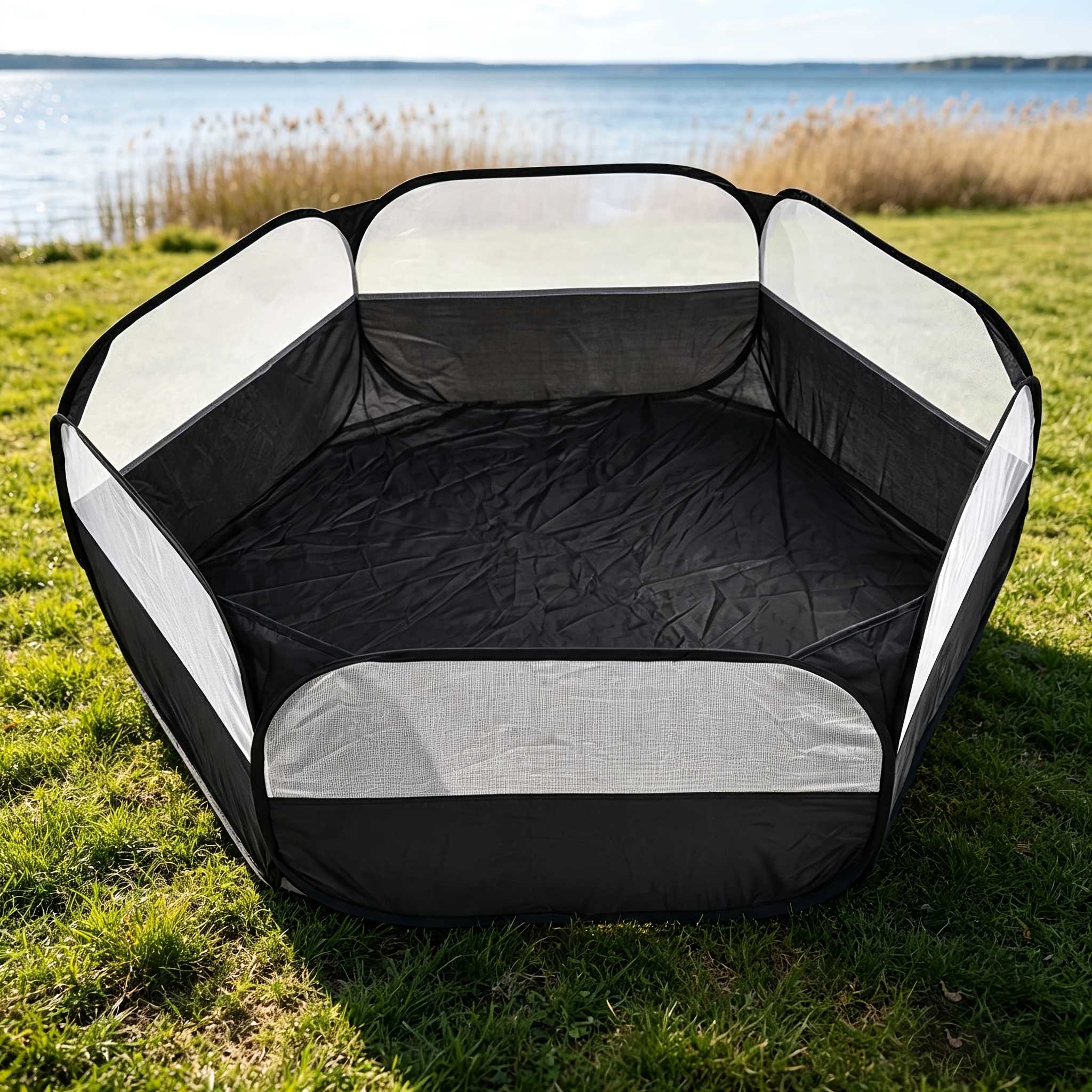 Image of [spacious Hexagon ]unique Hexagon Shape Provides Activity Area For Kids. Lightweight Yet Stable Structure, Great For Indoor Living Room, Bedroom, Outdoor Backyard, Patio. Create An Independent Safe .