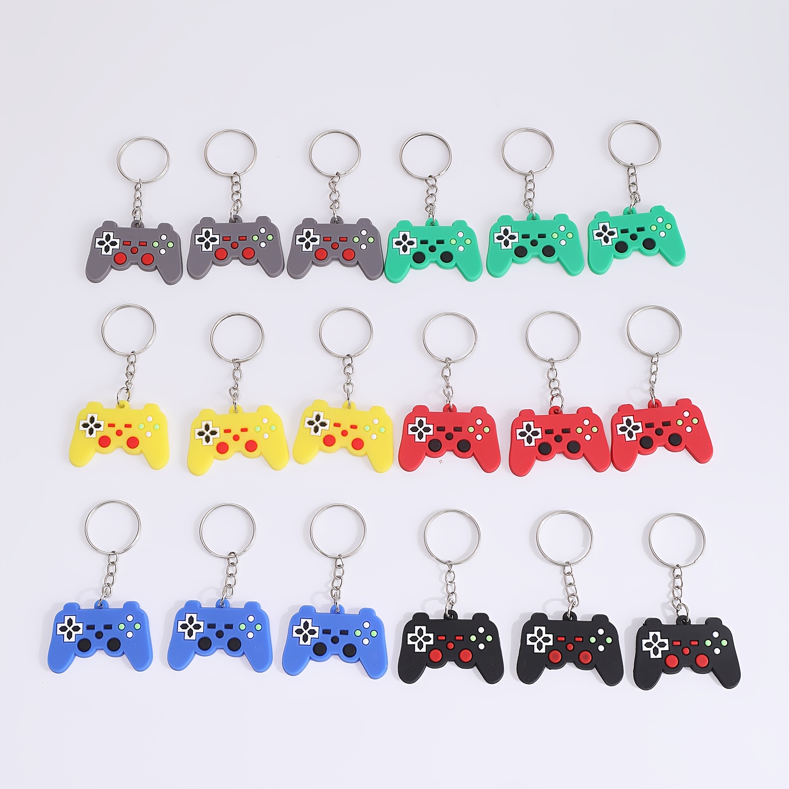 TEMU Lot de 18 porte-clés DIY manettes de jeu d'anime transfrontaliers, porte-clés pour sac à main de femme, porte-clés plats