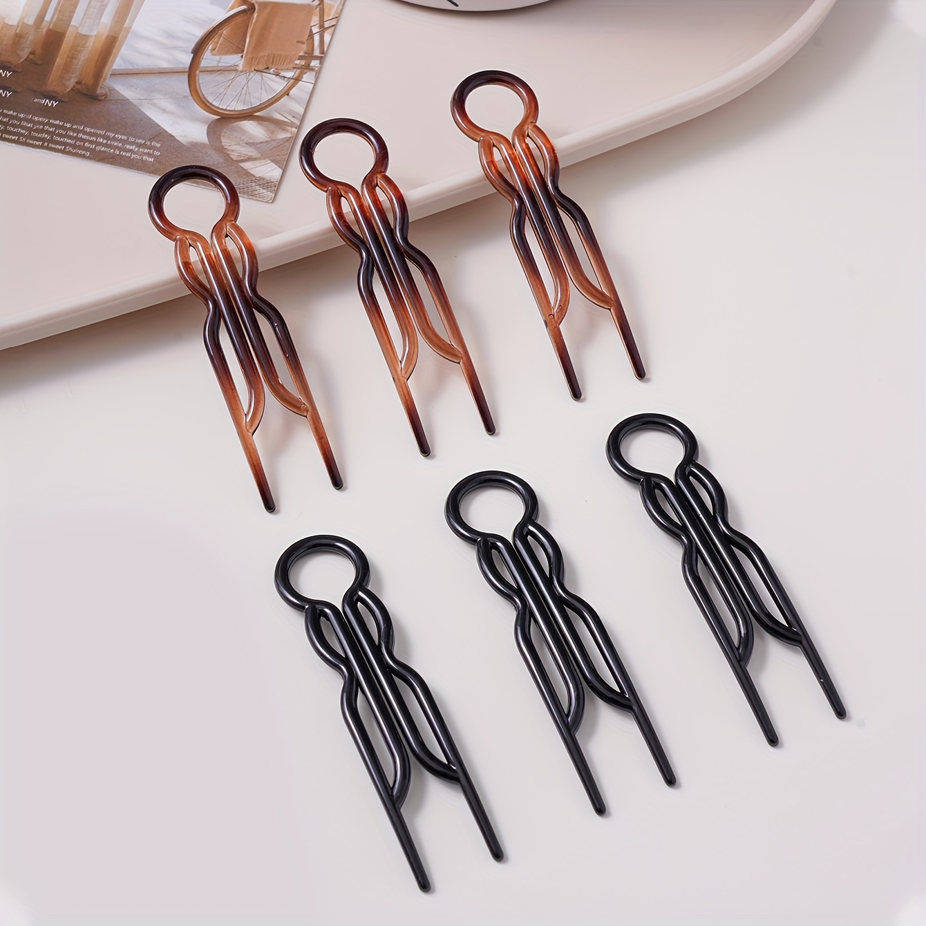 Chinesische Haarnadeln Aus Holz – 20 Stück, Schwarz & Elegant, Für Langes Haar & Hanfu-Styling
