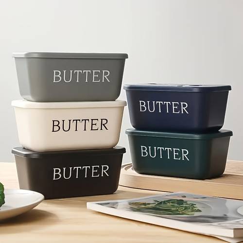 thickened food grade pp butter dish with knife large durable easy to clean butter container for countertops home use butter fresh stylish design durable plastic