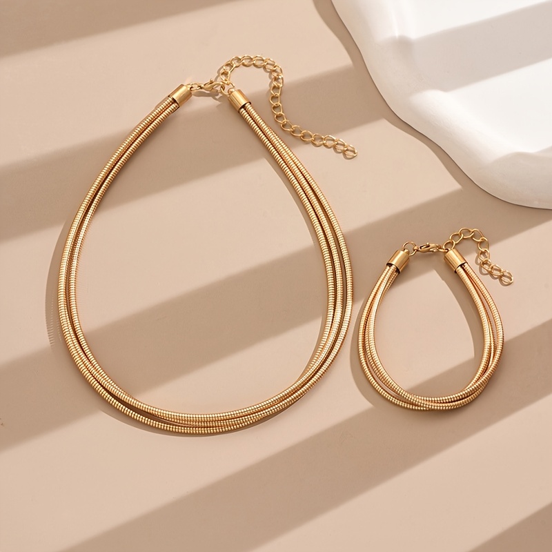 Layer Bracelet Necklace Set For Women