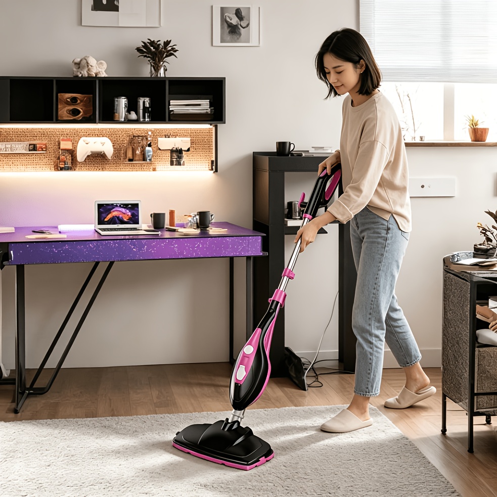 TEMU 10-in-1 Steam Mop, 1550w Detachable Handheld Steam Cleaner For Floor Cleaning, 16ft Cord, 2 Washable Pads, Multi-surface Floor Steam Cleaner For