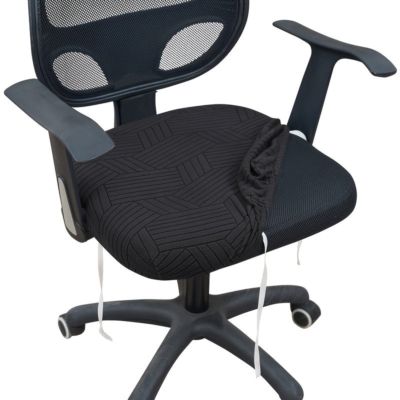 TEMU 1 stuk Rekbare Zware Jacquard Surf Stoelhoes voor Kantoorstoel, Stoelhoes met Koorden, Draaistoelhoes
