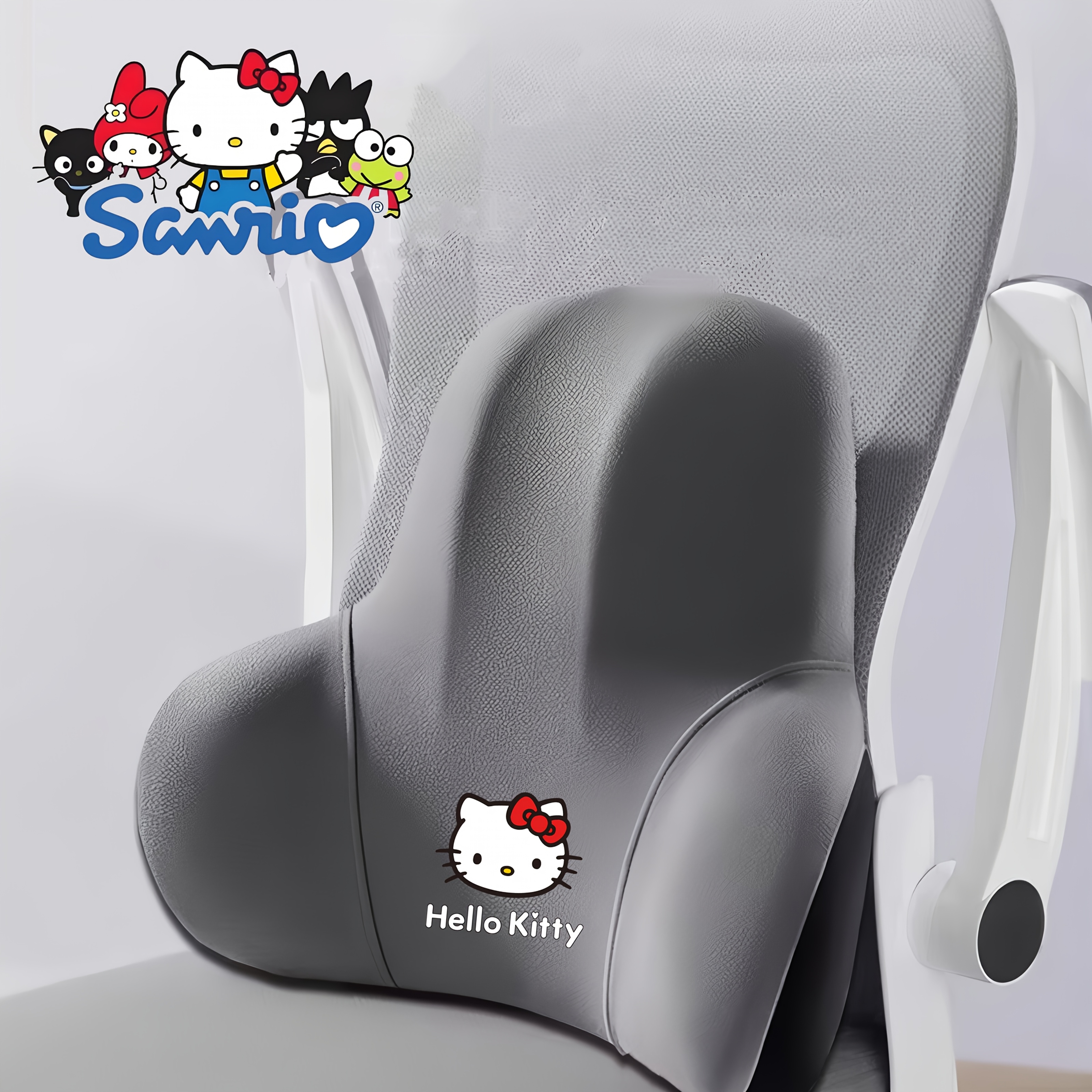   for   ergonomic office chair cushion lightweight portable memory foam back support with contoured design for home   bed black white   grey chair cushion for office bedroom     character   polyester cover Product details 2