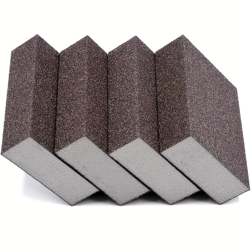 4pcs Diamond Sanding Block Set - Coarse to Ultra Fine Grit, Wet/Dry Dual-Use, Washable & Reusable, for Woodworking, Furniture Polishing, Metal Rust Removal - High-Density Emery Sponge Pads, Woodworking Tools