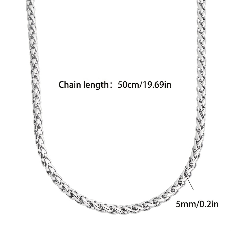 TEMU 925 Silver Men's Exquisite Necklace Wheat Ear Necklace Men's Hypoallergenic Necklace , Elegant, , Low-key , Suitable For Holiday Gifts,