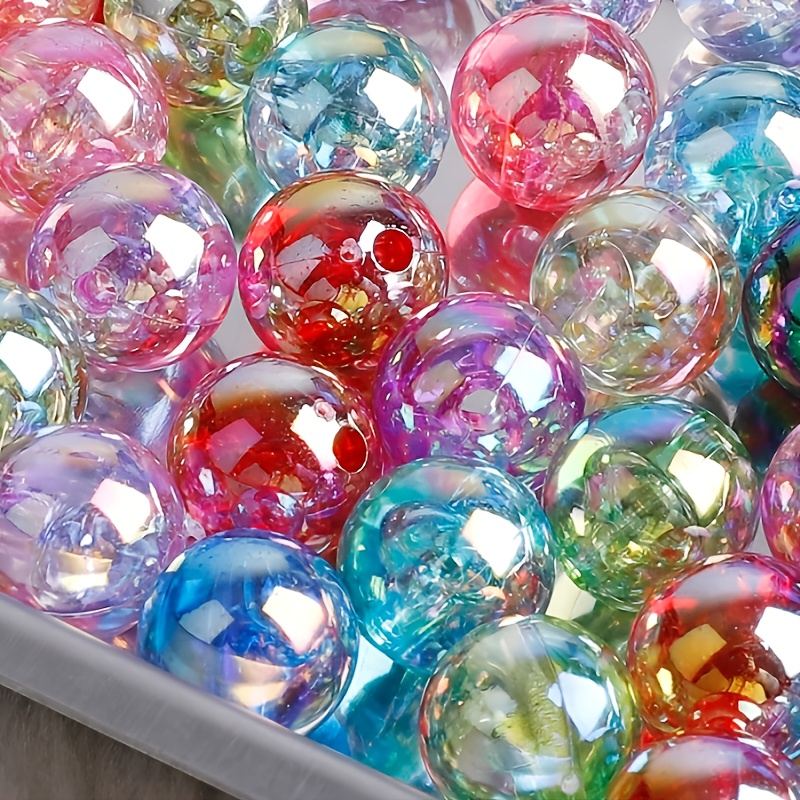 TEMU 161 pièces de perles acryliques transparentes AB de 8 mm, pour la création de bijoux DIY, artisanat, , chaînes de téléphone et festivals