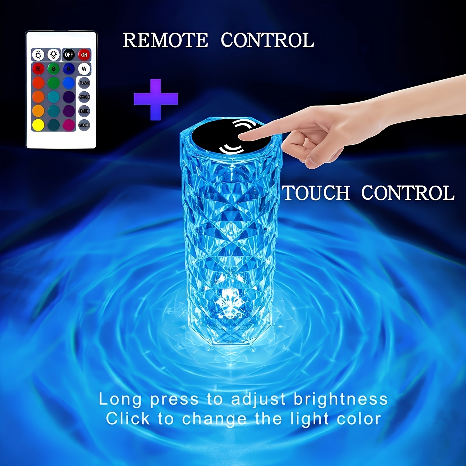 TEMU Pat Lamp Rose Atmosphere Table Lamp Bedroom Bedside Table Lamp Touch Charging Creative Night Light Three-tone Dimming Color Colorful Remote Control Touch Switch Brightness Adjusted Freely800mah