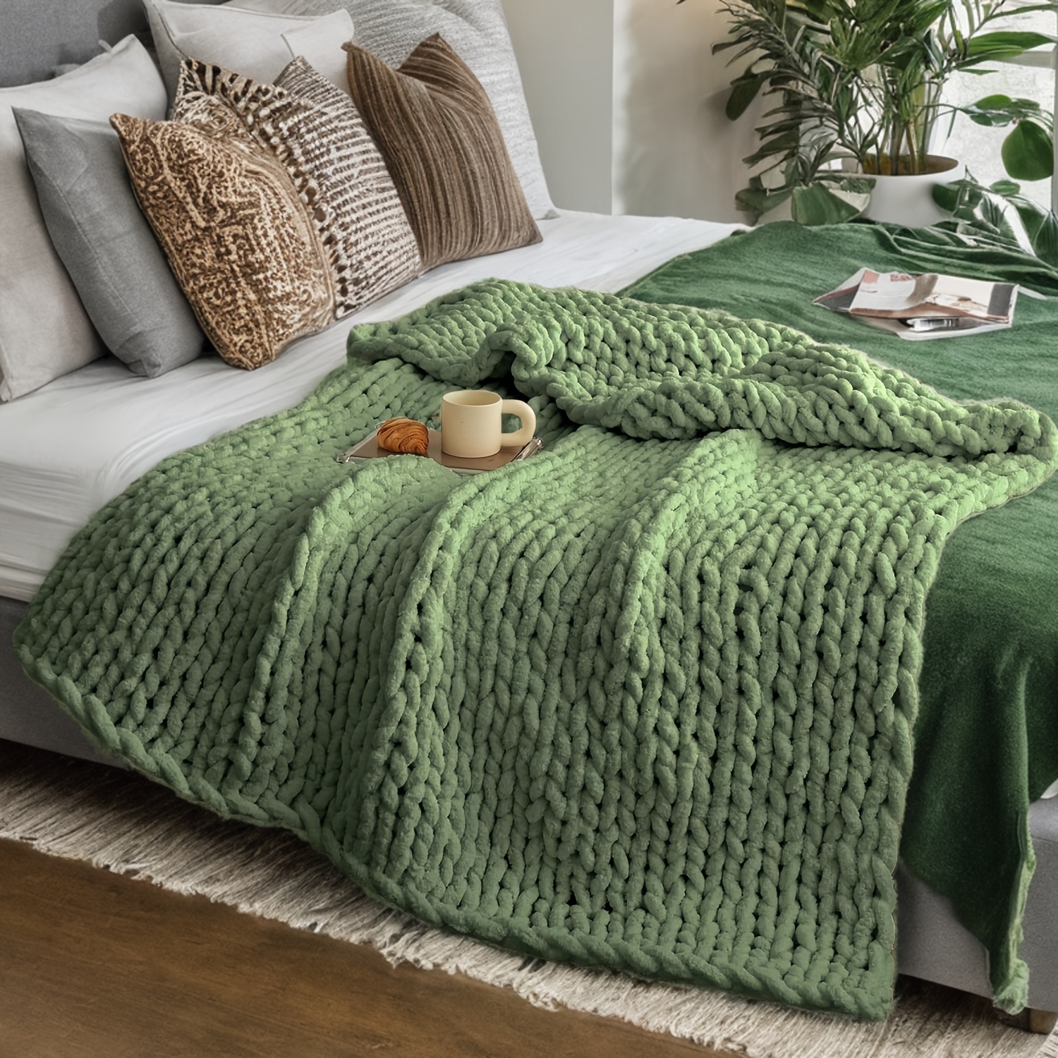 

Knitted Blanket And Fluffy Chenille Knitted Crochet Bed Sofa Blanket Suitable Small Cap Blanket 50x60