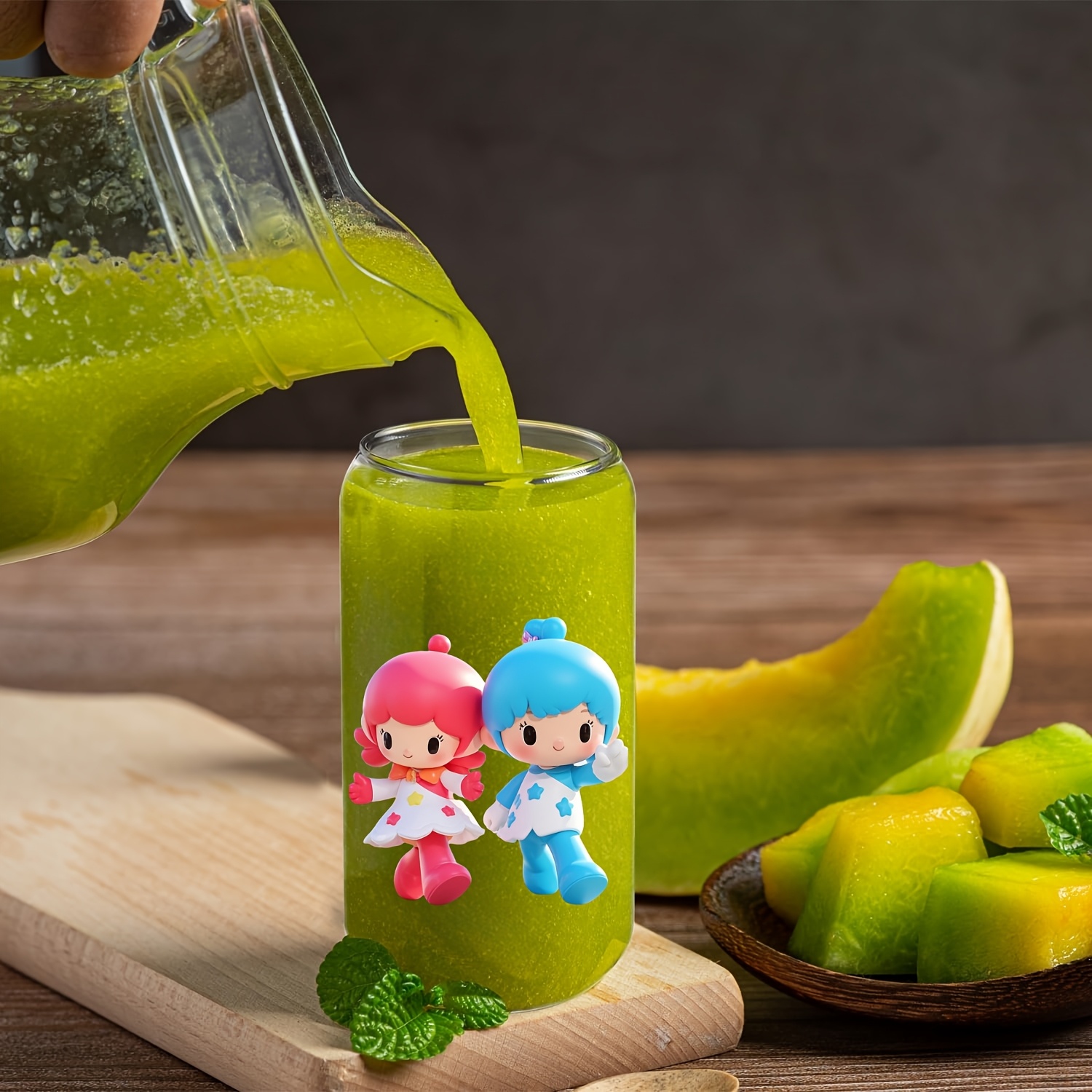 glass cup with lid and straw for   cute glassware set ideal gift for friend child     iced drinking   boba and diy beverage contain 4pcs Product details 8