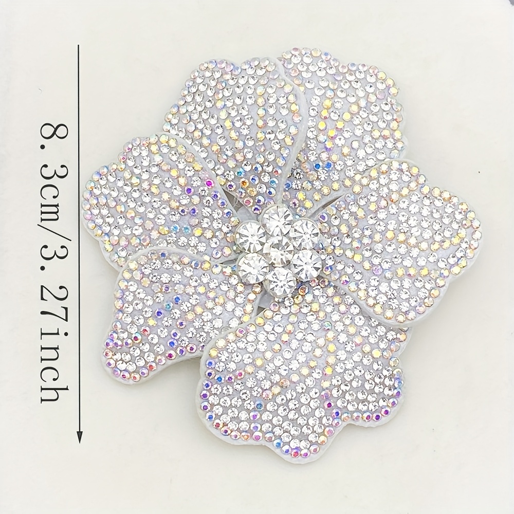 TEMU Pâques 1pc Fleur Strass Cuisinée Main Couture Vêtements Chaussures Chapeaux Sacs Emballage Ornement Additions Strass