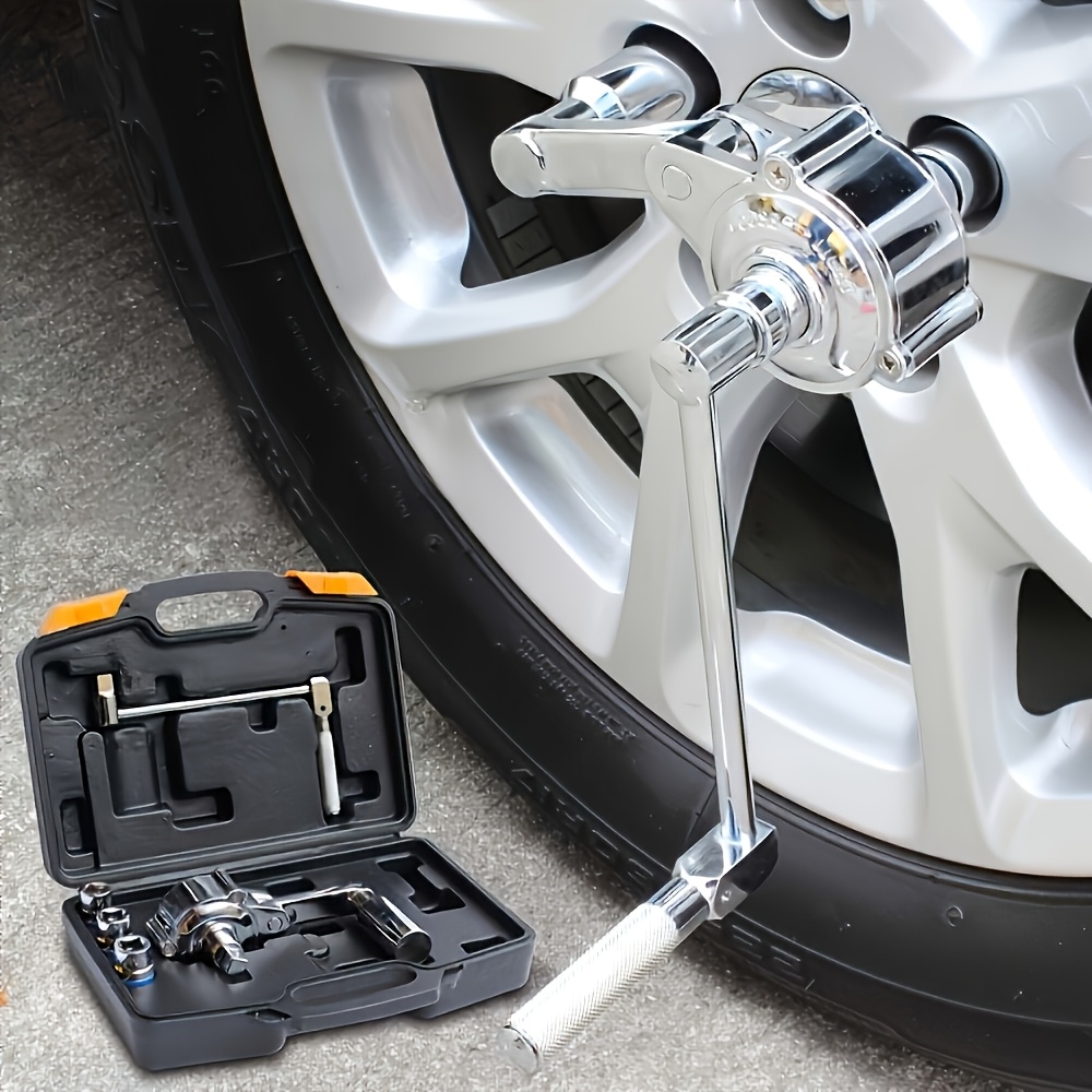 320nm high torque car ratchet wrench kit 1 2 drive 17 19 21mm socket chrome vanadium steel non slip handle hexagonal anti slip design for flat tires essential for home car repair car emergency tools holiday gifts Product details 2