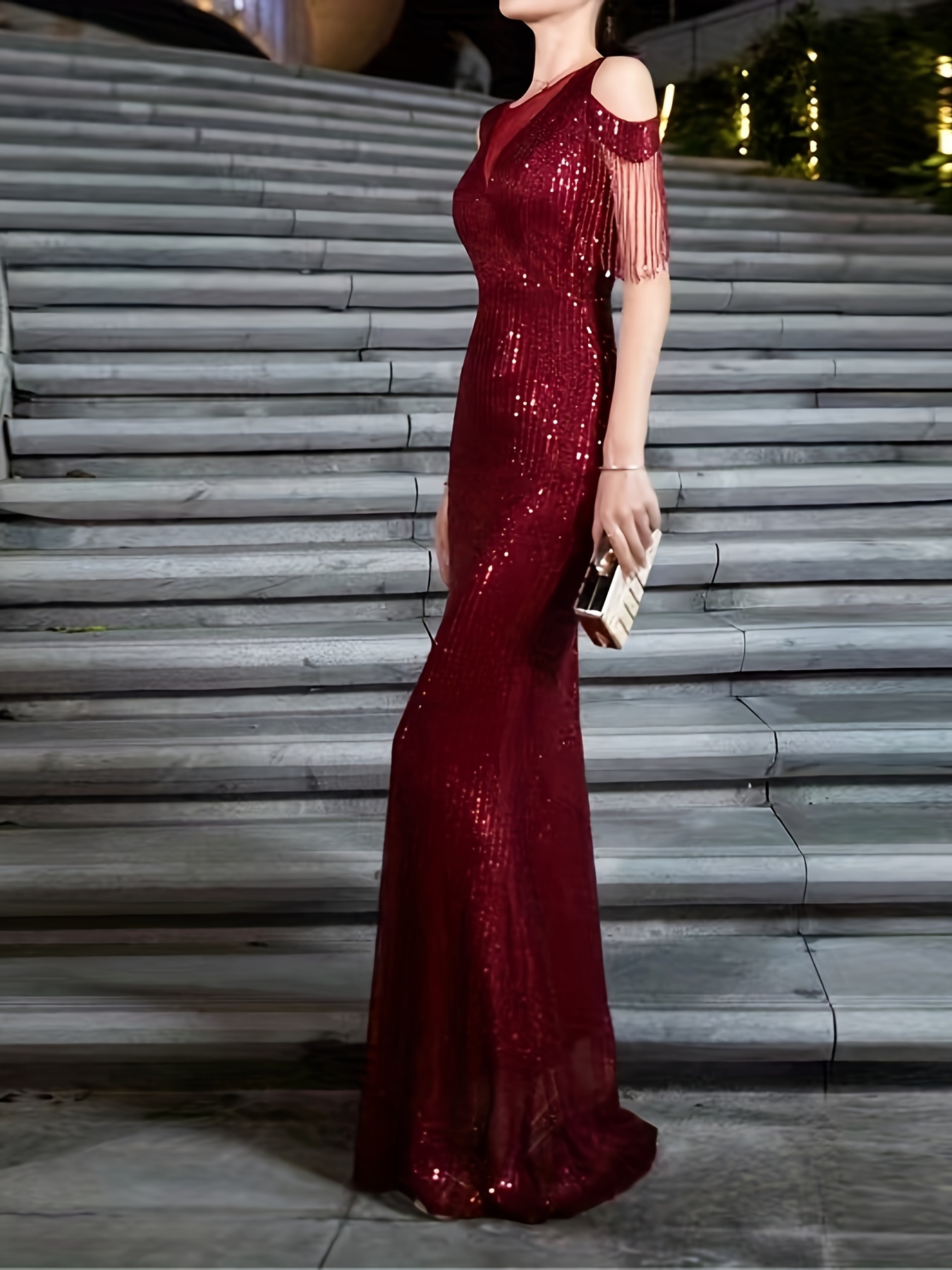 ankle length mermaid dress Mermaid Spaghetti strap Ankle Length Sleeveless Open Back Split Front Modest Prom Dress main image 0