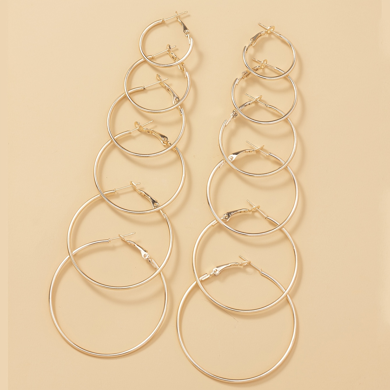 1 Set 12pcs Fashion Easy Circle Earrings Women' Casual Wear