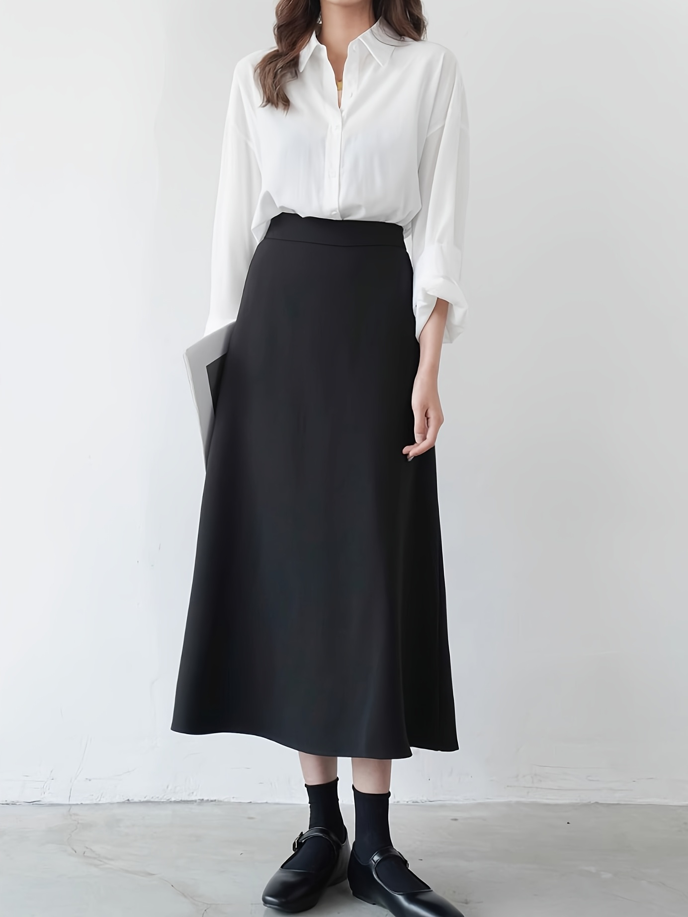 elegante gonna midi a vita elastico regolabile Temu Switzerland