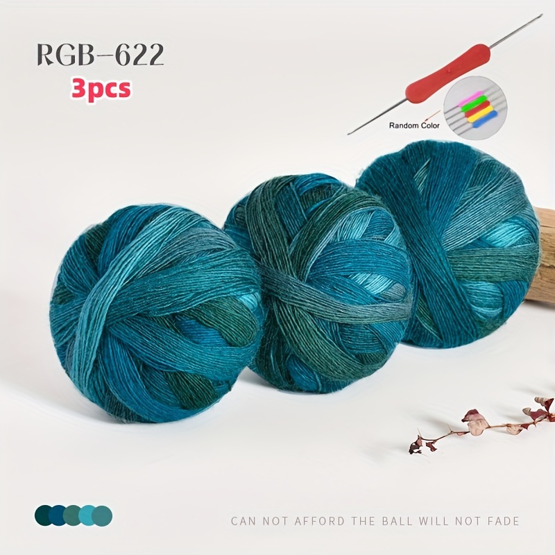 Image of 3 Skeins Shawl Knitting Wool Balls - Home Additions For Sweaters, Hats, Shoes - Crochet Wool Yarn Length 400 Meters Per Ball