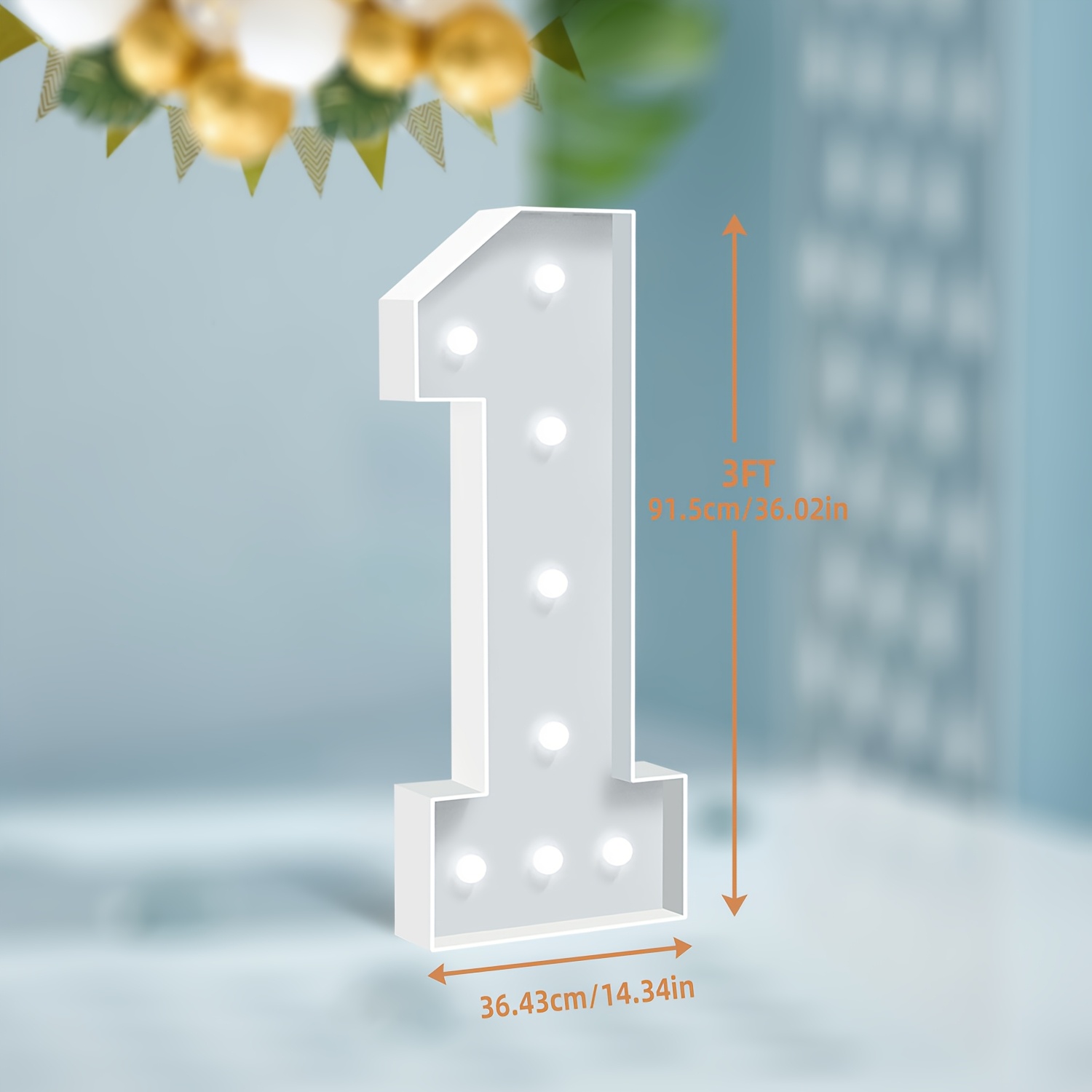TEMU Holitex 3ft Large Led Marquee Number Light Panels - Light-up Numbers 0-9 With Foam Board Mosaic Letters Suitable For Party Decorations,