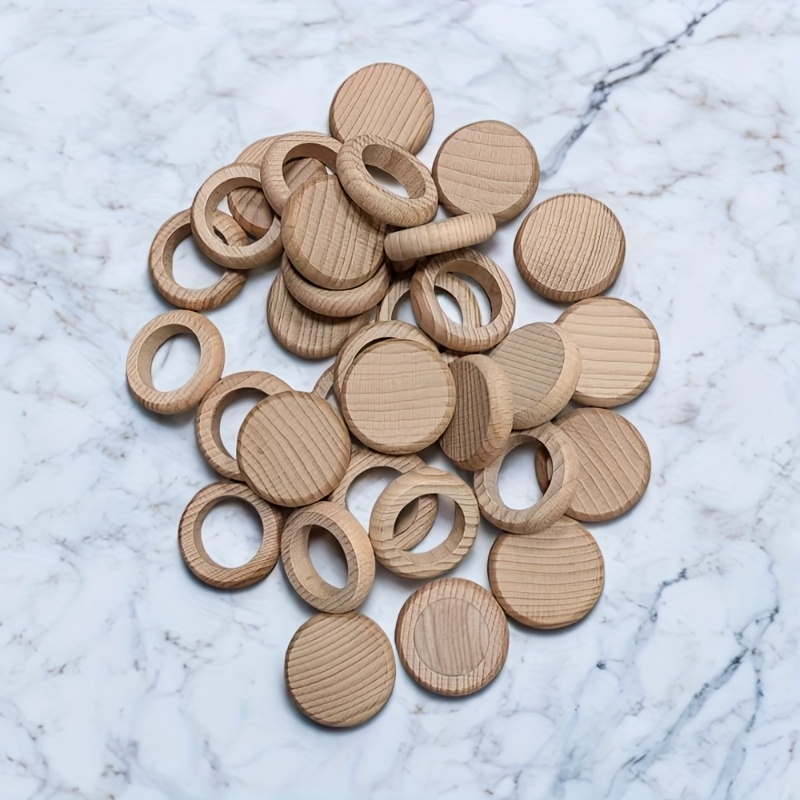 Creative Solid Wood Round Cake Ring Blocks, Educational Stacking Toy