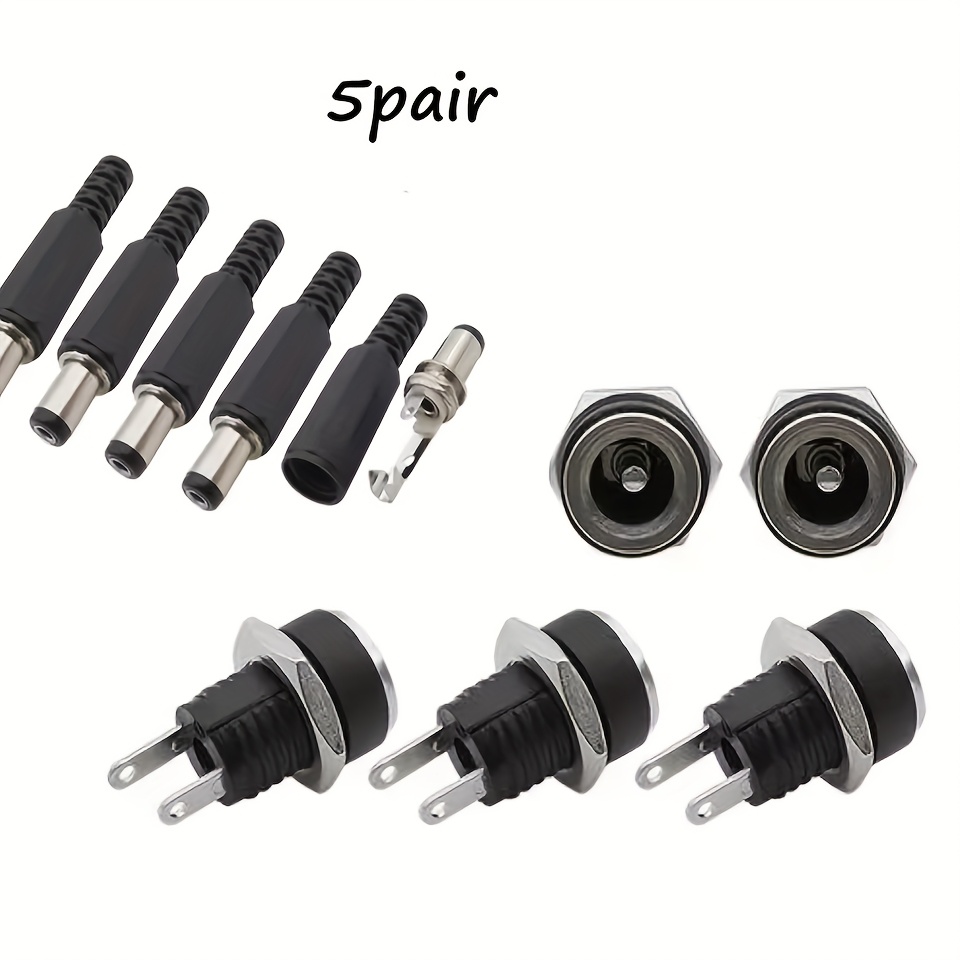 TEMU 5 Paires 12V Montage sur Panneau Connecteur d'Alimentation à Bouteille Écrou à Vis Connecteur de Montage sur Panneau