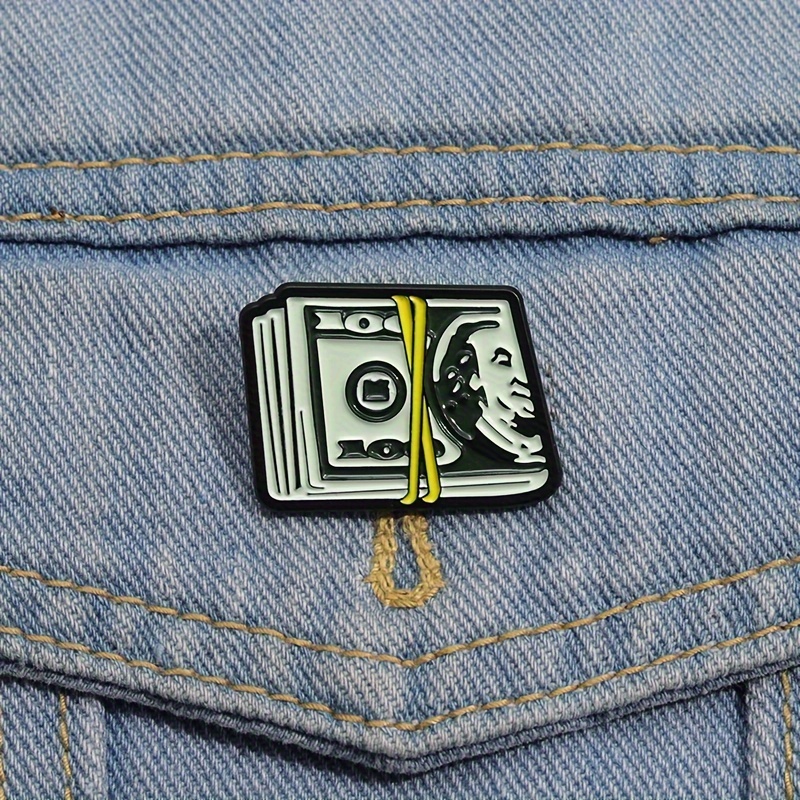 

Minimalist Enamel Pin - Cash Brooch, Gifts For Friend And Partner